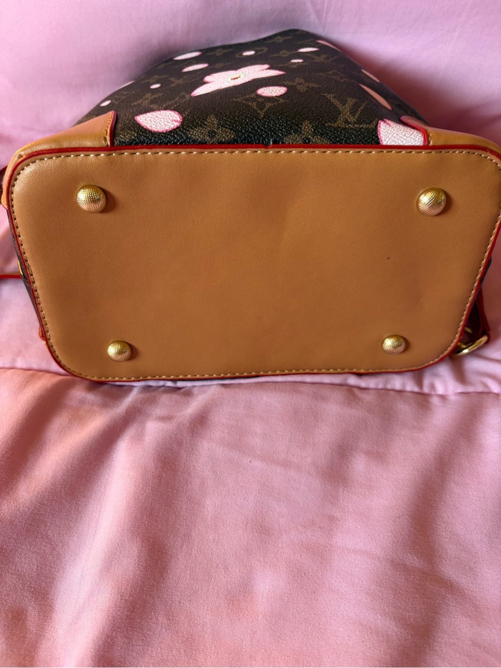 Brown cherry blossom bag - Picture 4 of 5